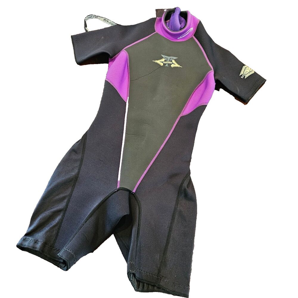 SKI WARM Wetsuit Tempest Ladies Women's Size 8 Purple Black Neoprene Shorty